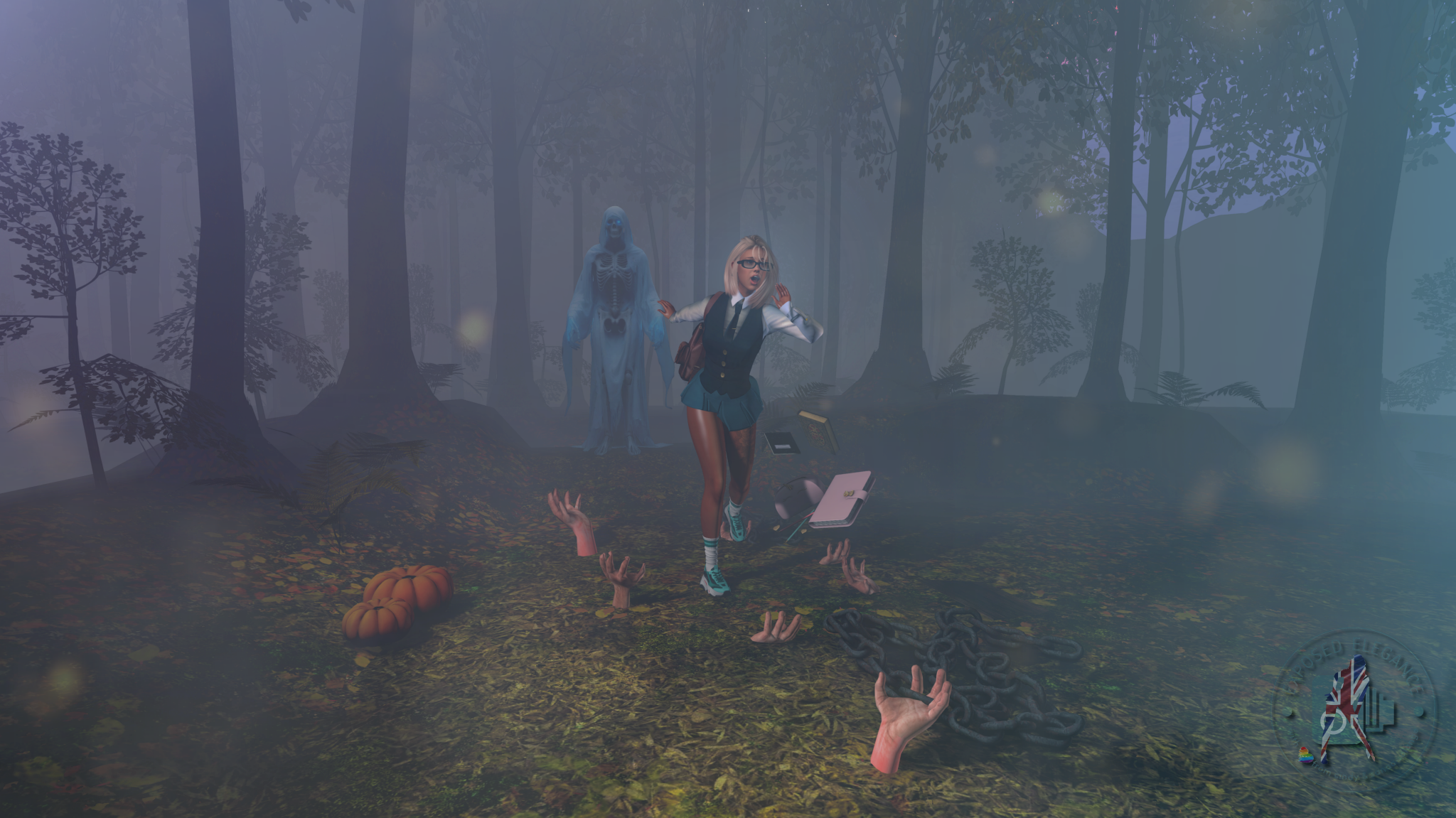 Little Student Lost In Woods